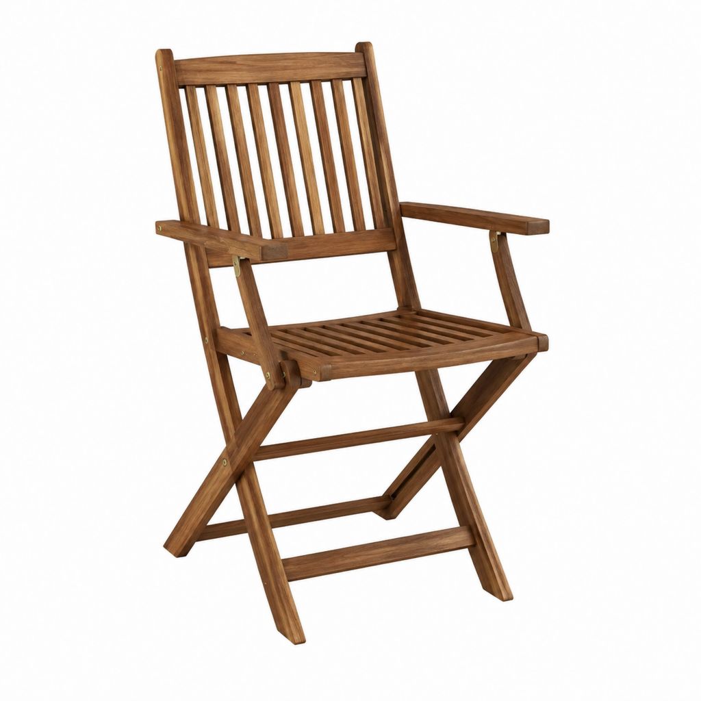 Fauteuil de jardin pliant en bois d’acacia massif marron 55 x 61 x 105 cm